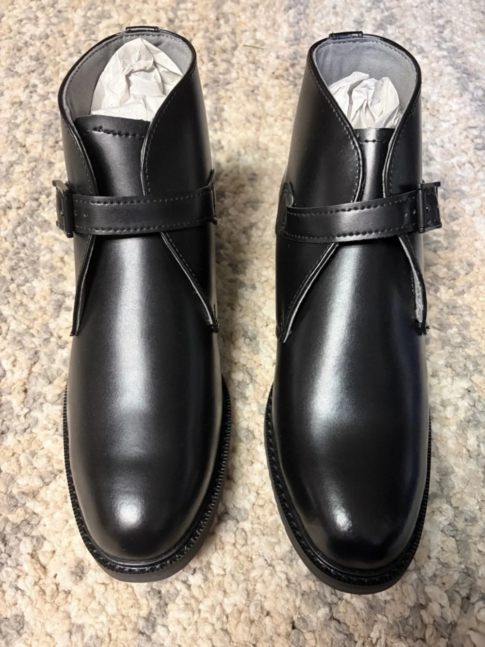 Bates Black Leather Chukka Boot with Buckle New in Box